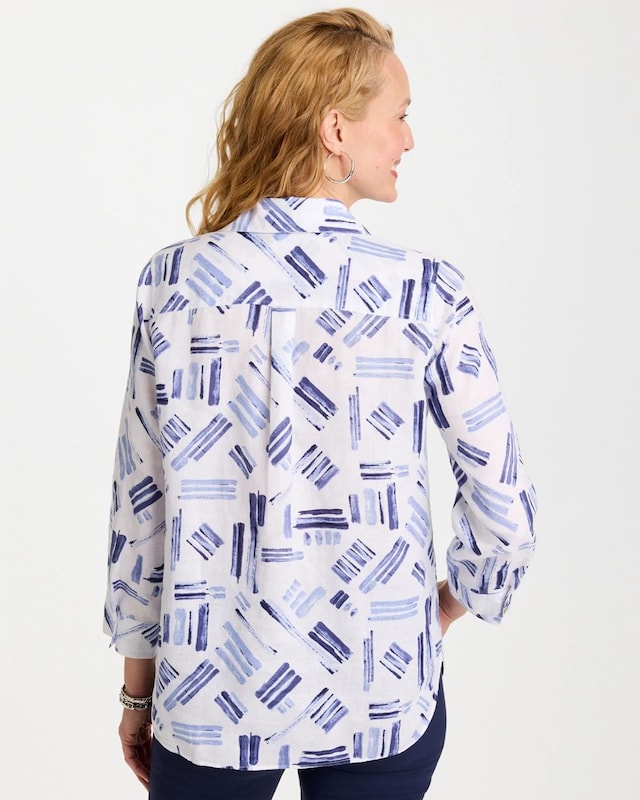 No Iron Printed Linen Shirt - image 3
